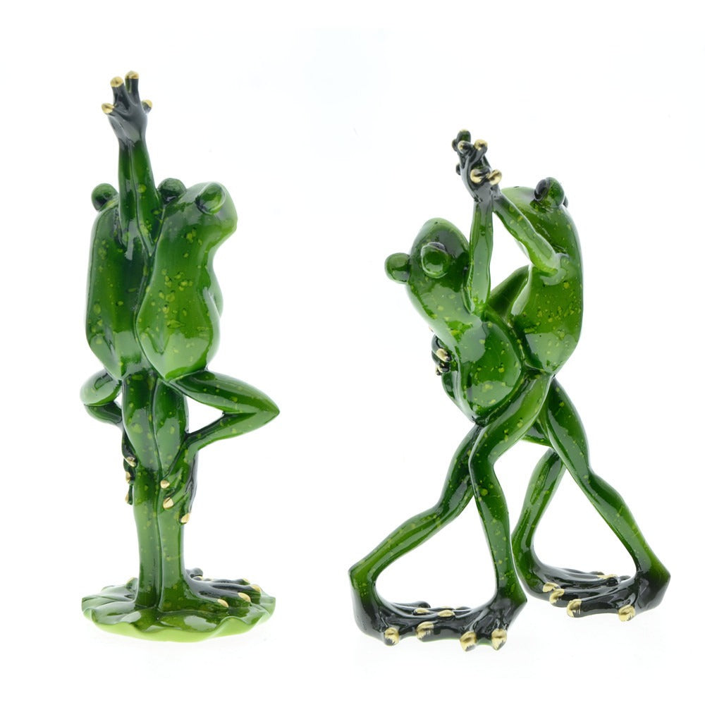 Frog Couple Sculpture for Whimsical Home Decor Gift