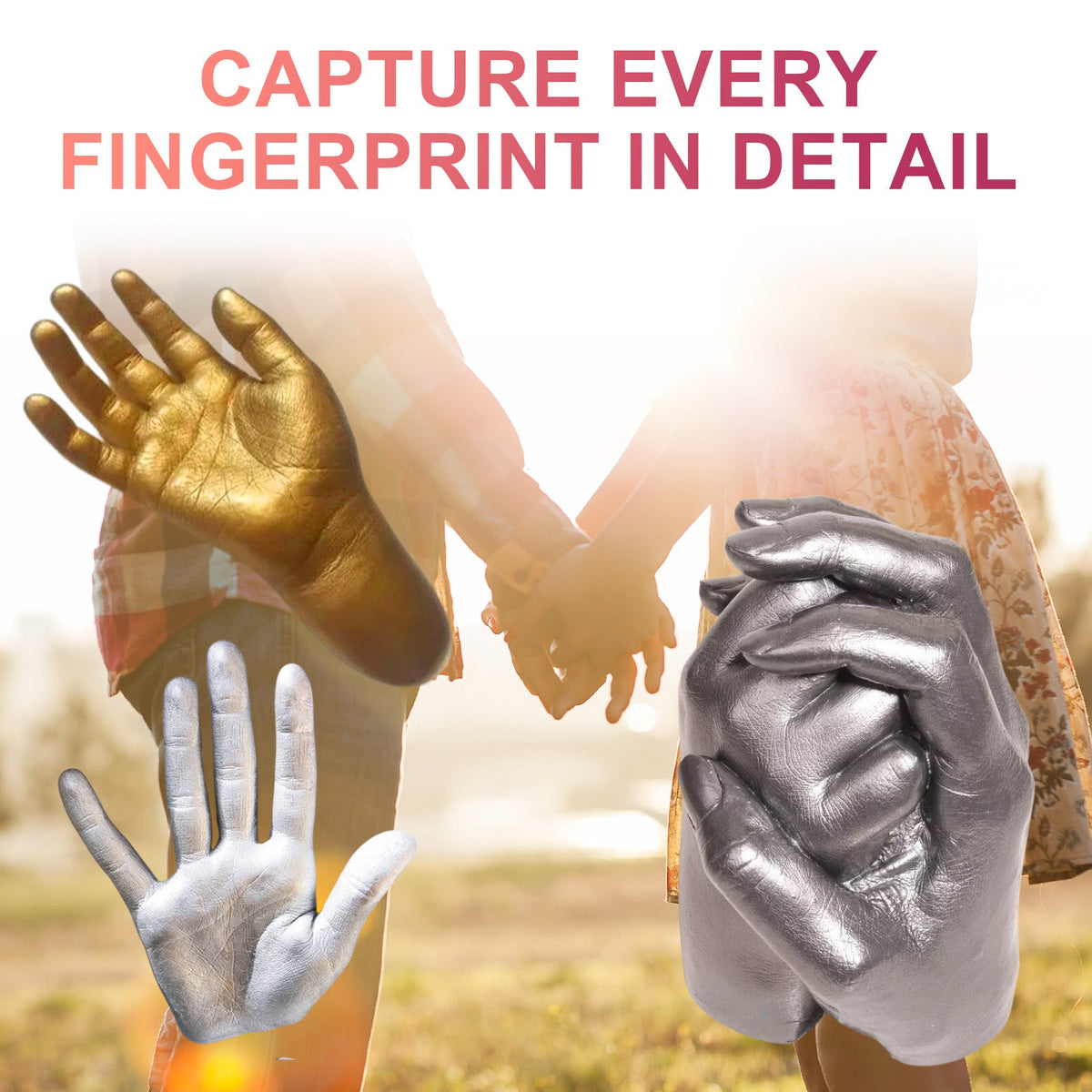 Couple Hand Casting Kit for a Detailed 3D Keepsake