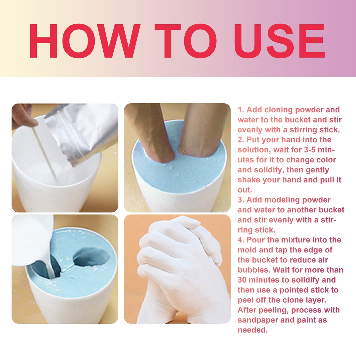 Couple Hand Casting Kit for a Detailed 3D Keepsake