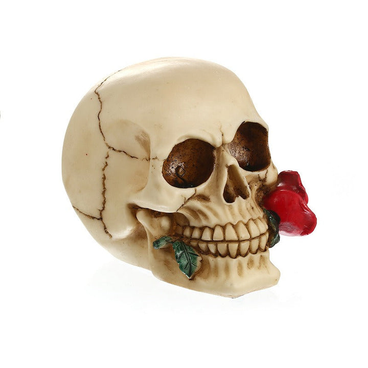 Courtship Skull Decoration with Romantic Gothic Rose