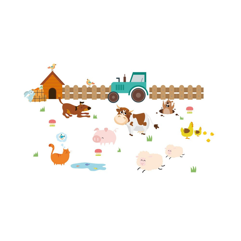 Removable Farm Animal Wall Decals for Kids' Room Decor