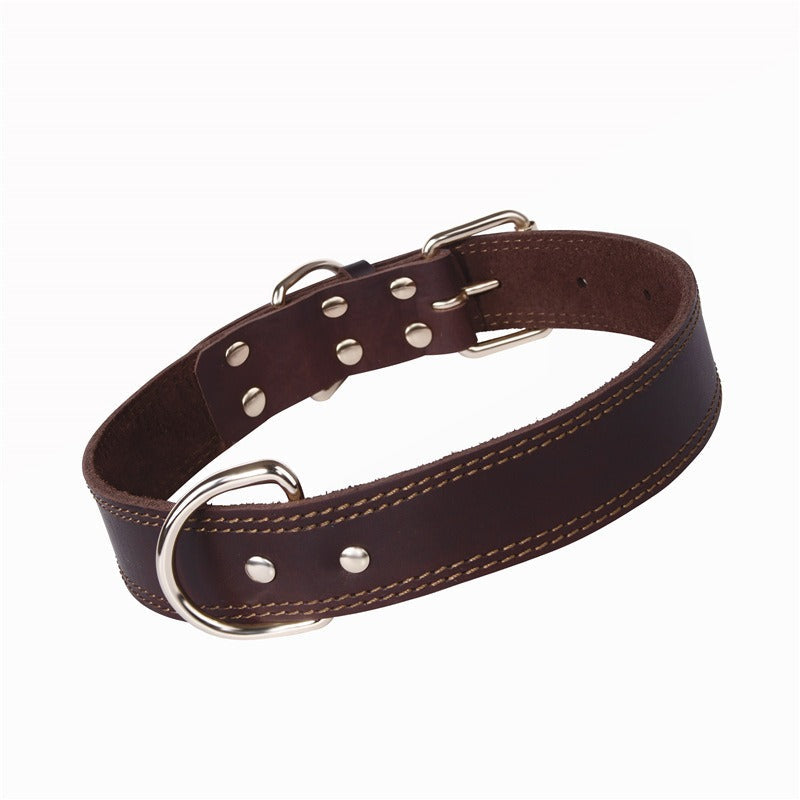 Leather Dog Collar for Large Dogs, Vintage Style