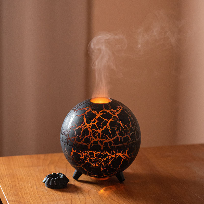 Flame Aroma Diffuser Humidifier with Volcanic LED Light