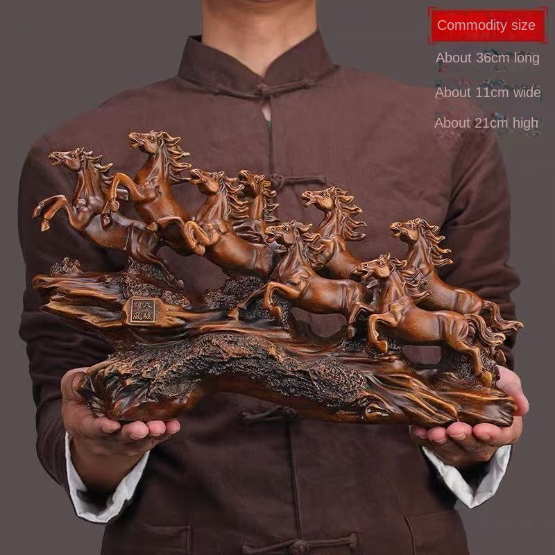 Resin Horse Sculpture - Bold Feng Shui Desk Decoration
