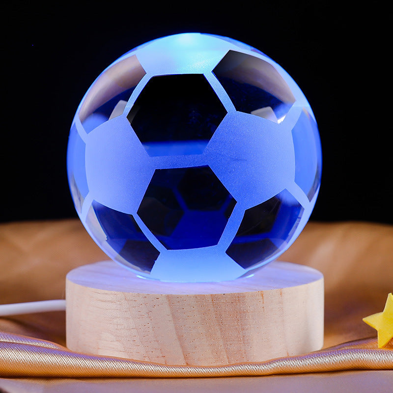 Basketball Crystal Ball Night Light Gift Decoration