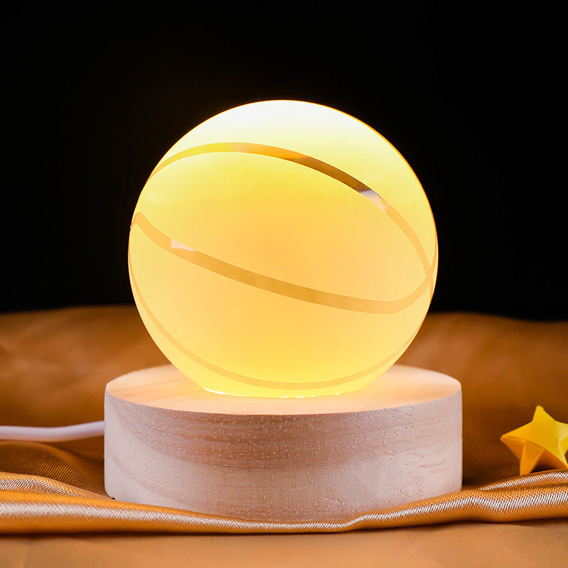 Basketball Crystal Ball Night Light Gift Decoration