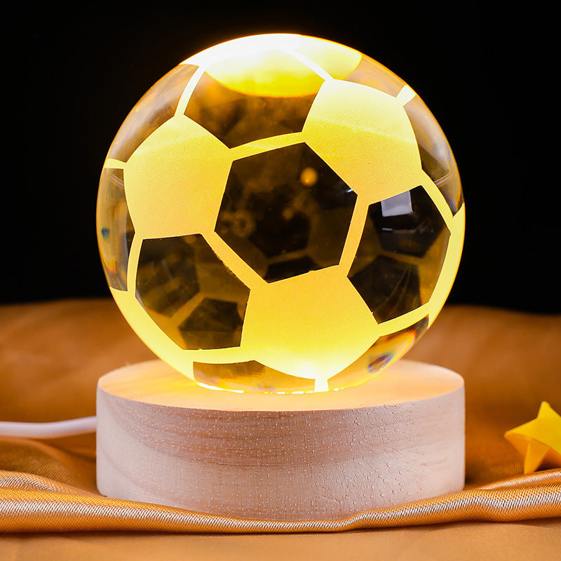 Basketball Crystal Ball Night Light Gift Decoration