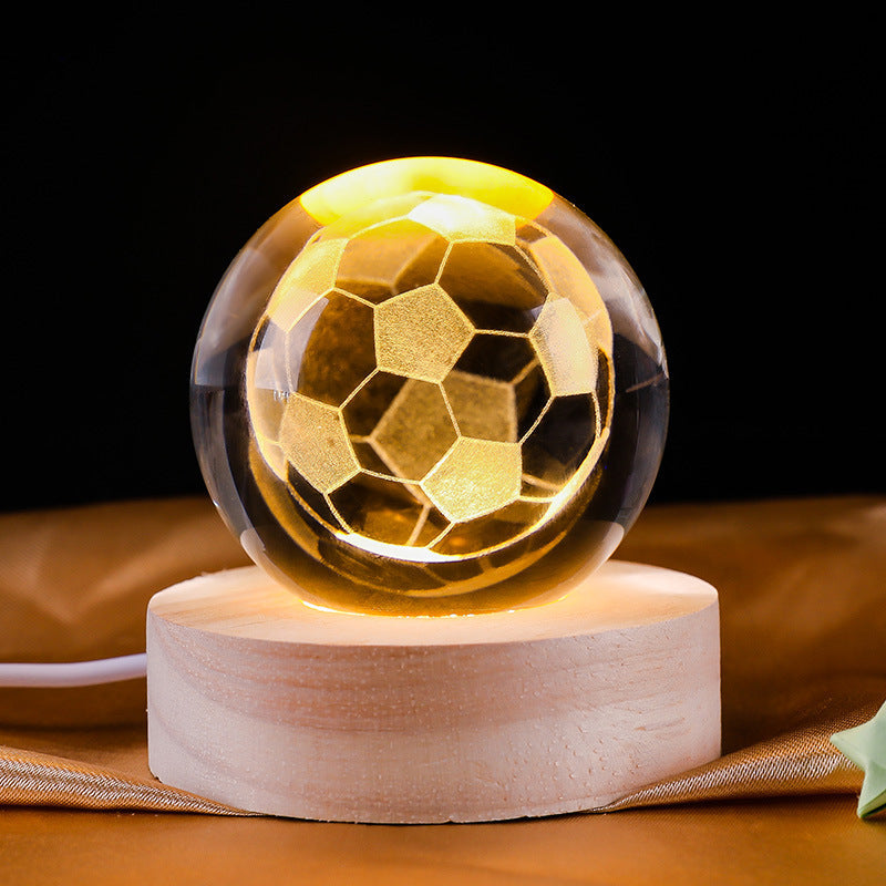 Basketball Crystal Ball Night Light Gift Decoration