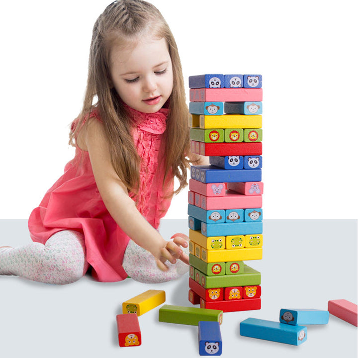 54-Piece Wooden Stacking Game for Creative Balance Play