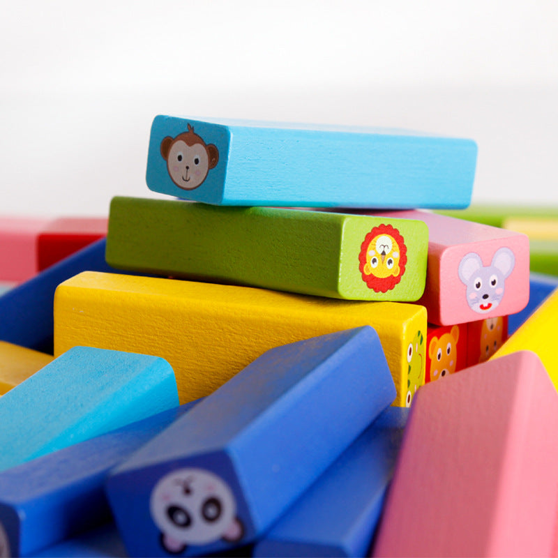 54-Piece Wooden Stacking Game for Creative Balance Play