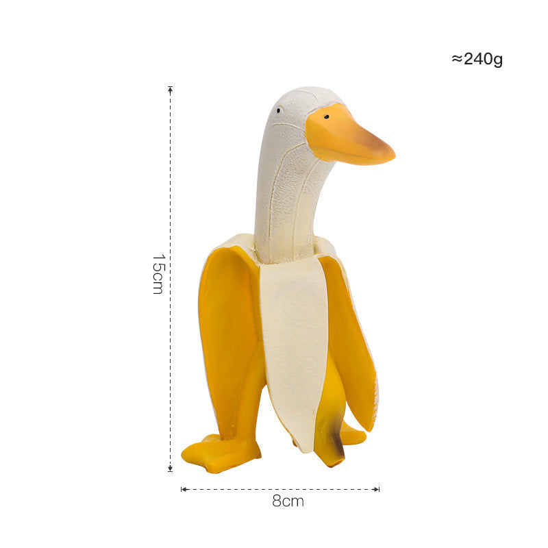 Banana Duck Desk Decor Figurine for Playful Spaces