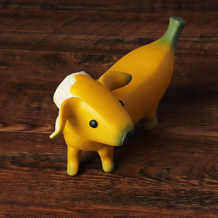 Banana Puppy Ornament for Playful Home Decor Display