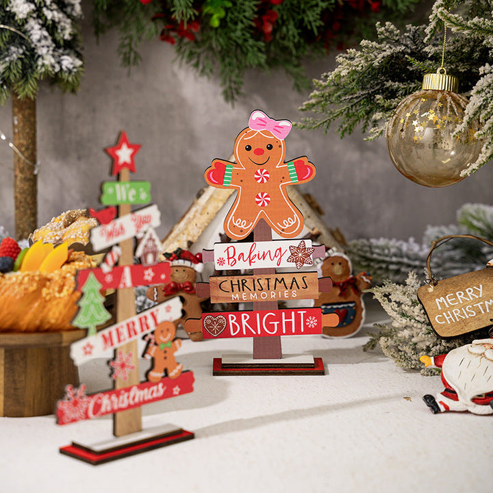 Wooden Christmas Decorations for Festive Tabletop Cheer
