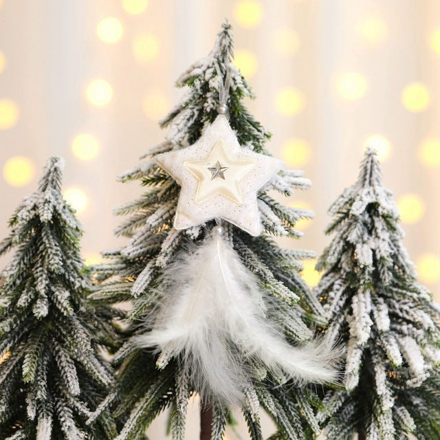 Christmas Feather Ornaments for a Soft Snowy Tree Display