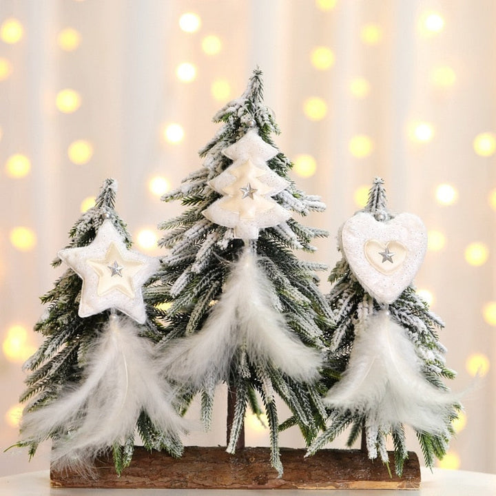 Christmas Feather Ornaments for a Soft Snowy Tree Display