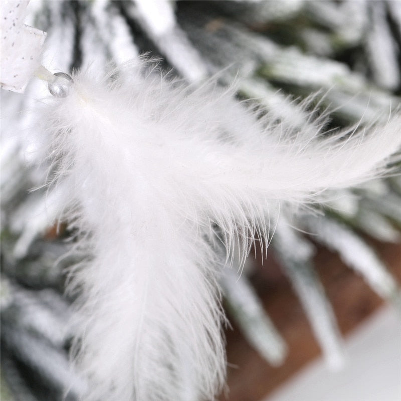 Christmas Feather Ornaments for a Soft Snowy Tree Display