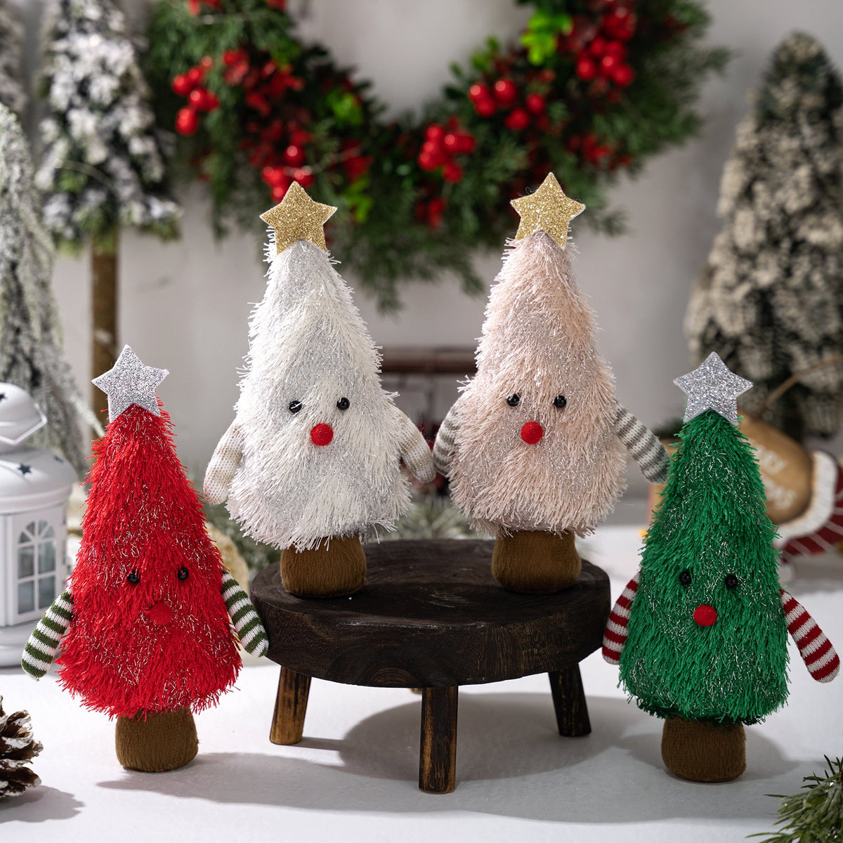 Christmas Tree Figurines for Cheerful Tabletop Decor