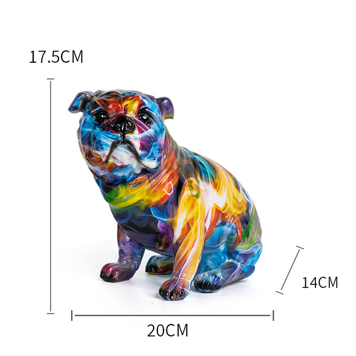 Colorful Bulldog Resin Sculpture for Playful Decor
