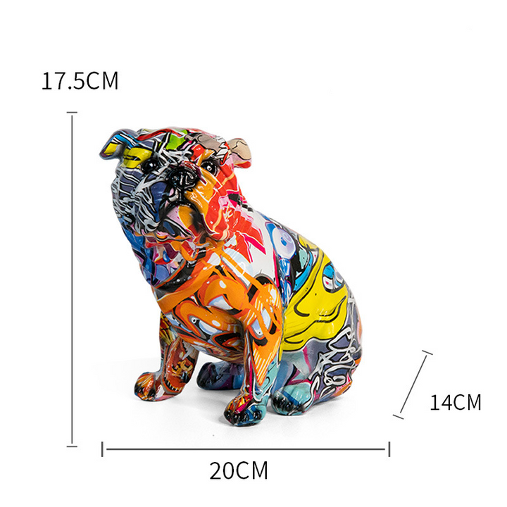 Colorful Bulldog Resin Sculpture for Playful Decor