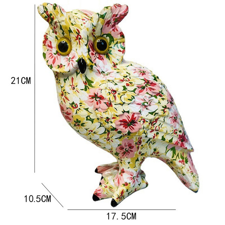 Colorful Owl Resin Ornament for Artistic Home Decor