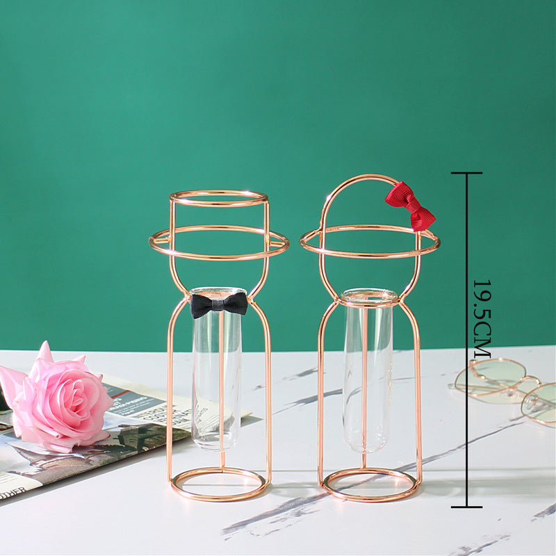 Glass Vase Set with Elegant Sculptural Tabletop Decor