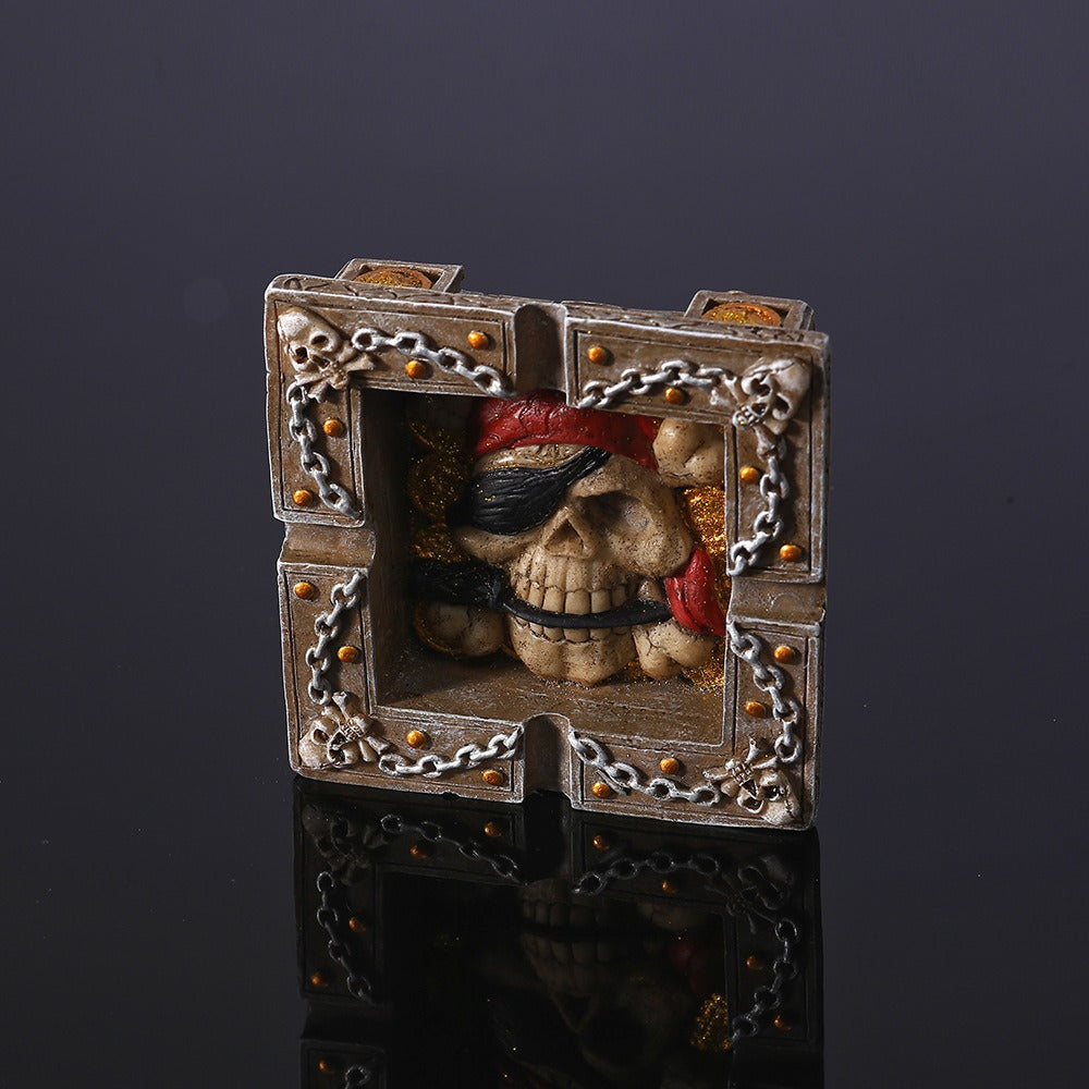 Pirate Skeleton Ashtray With Gothic Display Appeal