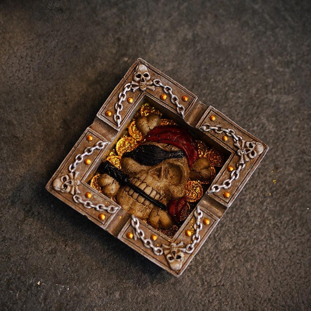 Pirate Skeleton Ashtray With Gothic Display Appeal