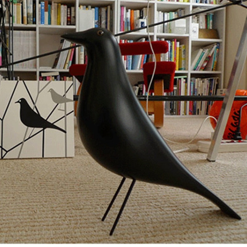 Black Bird Sculpture Decor for Minimalist Shelf Styling