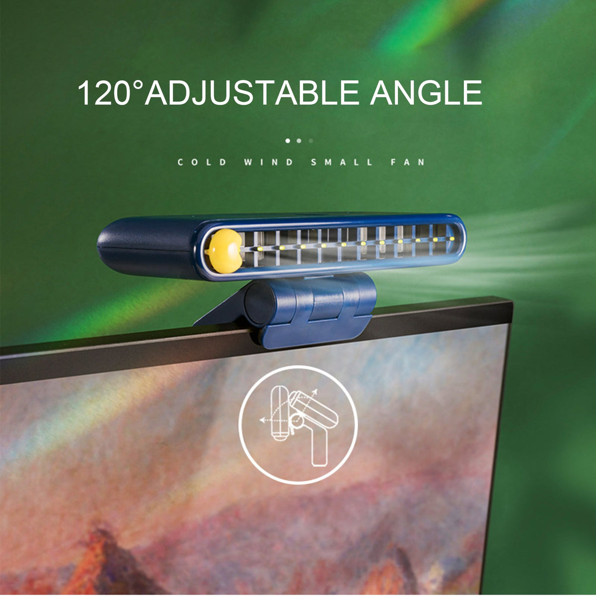 Clip-On Screen Fan for Desk: Cool Air, Adjustable 120°