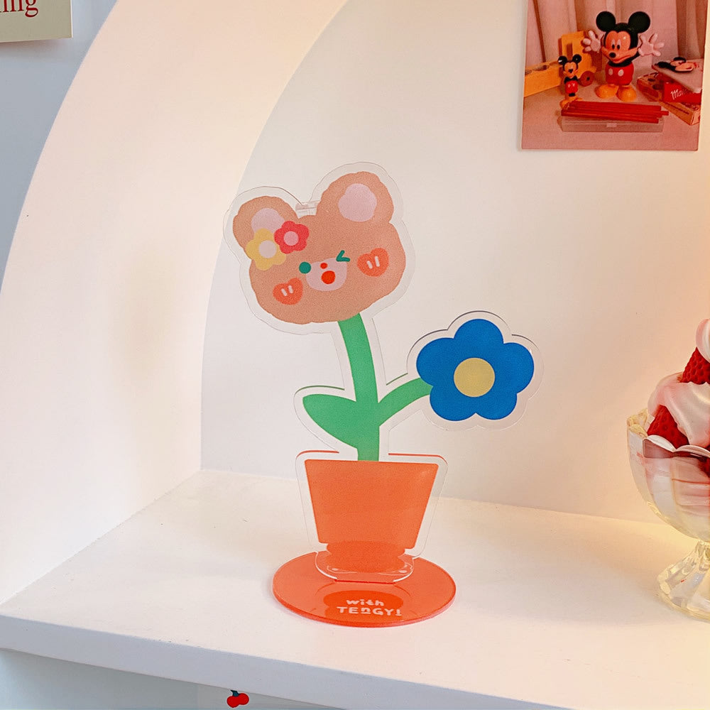 Cute Cartoon Flower Desk Note Holder and Photo Clip