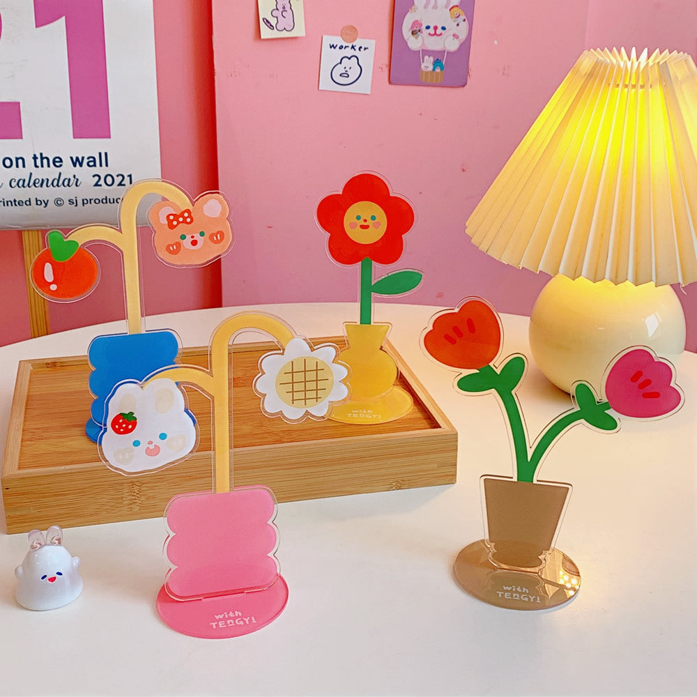 Cute Cartoon Flower Desk Note Holder and Photo Clip