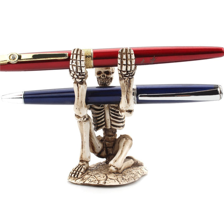Decorative Skull Pen Holder for Gothic Desk Organization