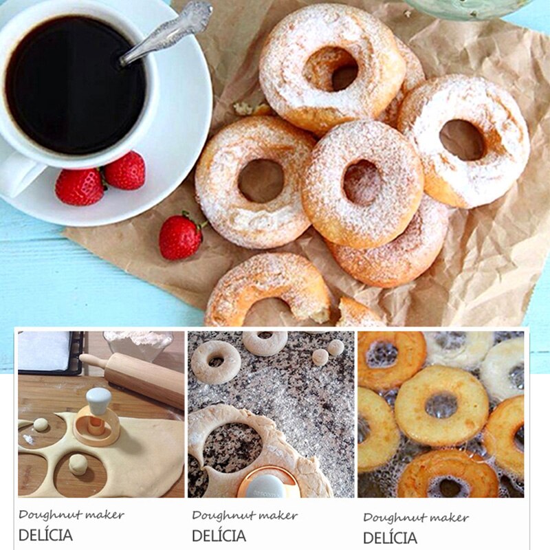 Homemade Doughnut Cutter Set with Plunger and Tongs