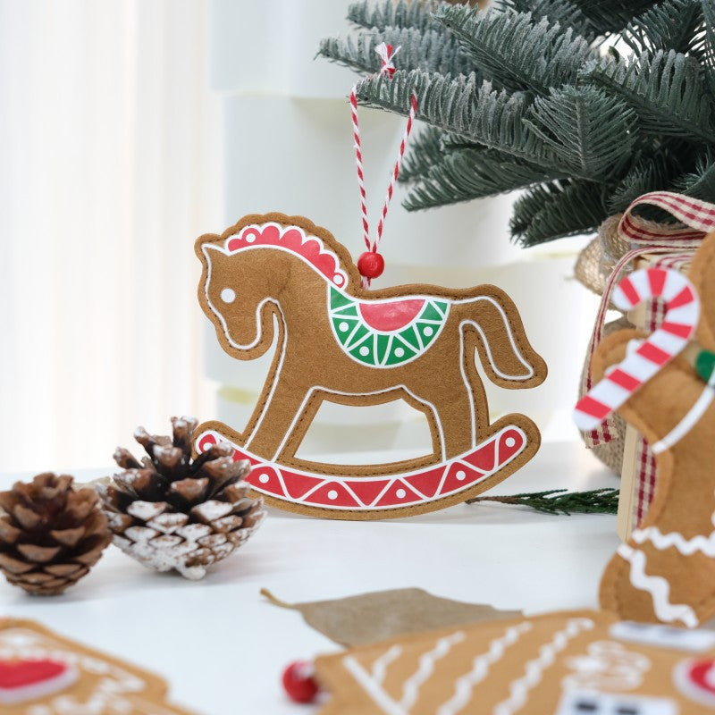 Felt Gingerbread Christmas Ornaments, 4-Piece Set