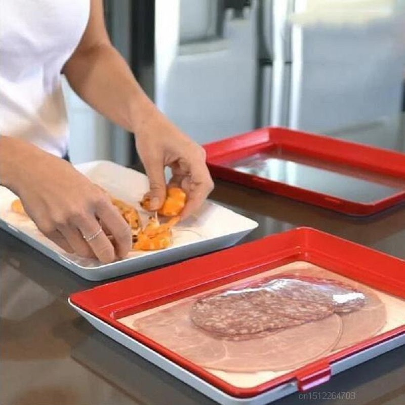 Stackable Fridge Food Storage Tray That Keeps Meat Fresher
