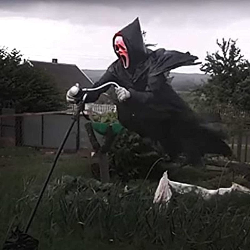 Ghostface Scarecrow Halloween Yard Decoration Display