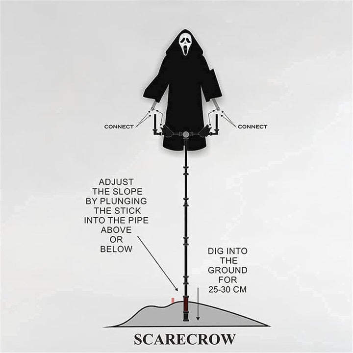 Ghostface Scarecrow Halloween Yard Decoration Display