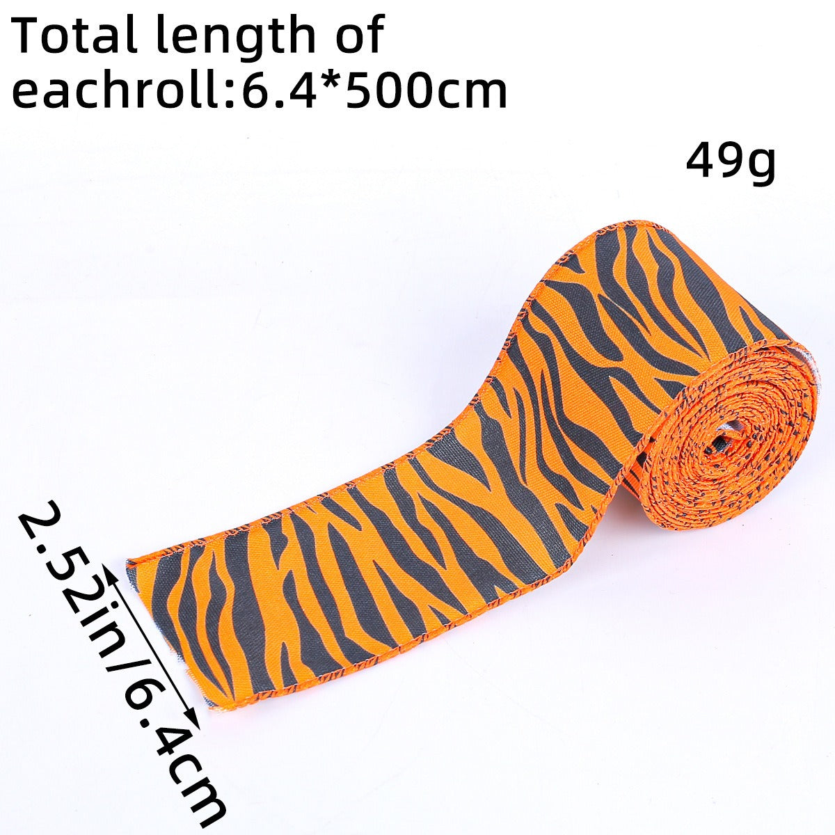 Halloween Ribbon: 5m Woven Checkered Pumpkin Decor