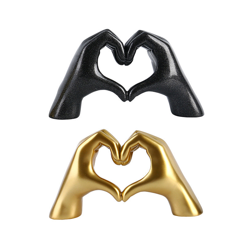 Heart Gesture Sculpture for Modern Romantic Home Decor