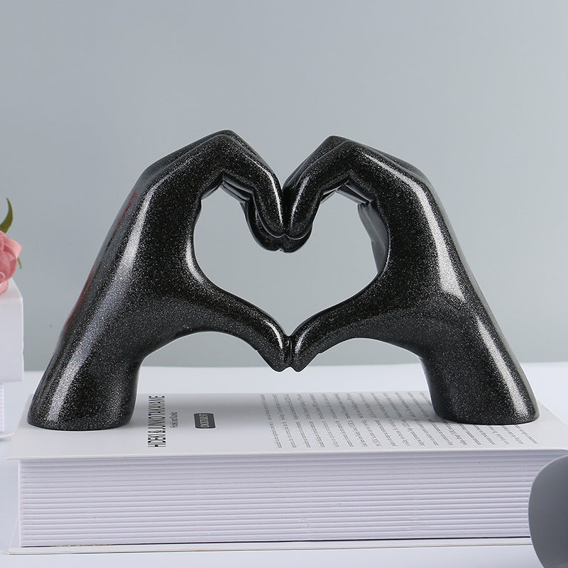 Heart Gesture Sculpture for Modern Romantic Home Decor