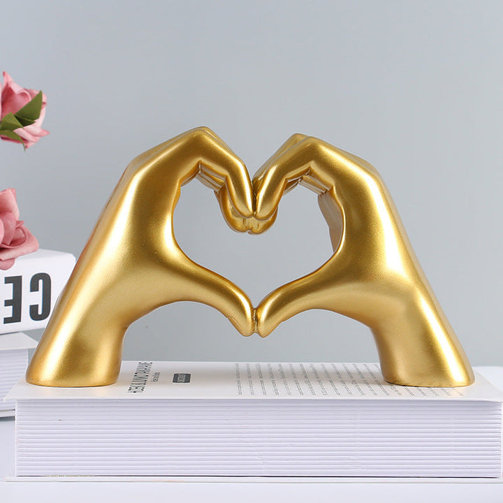 Heart Gesture Sculpture for Modern Romantic Home Decor