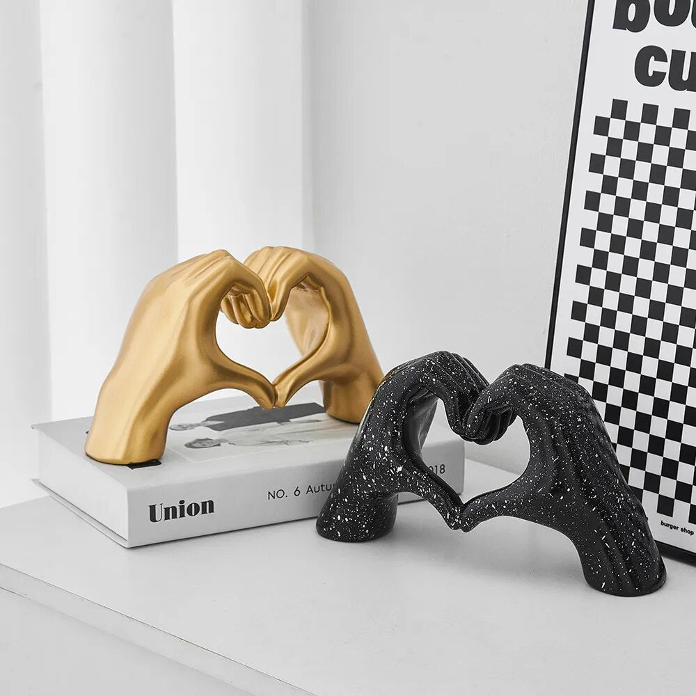Heart Gesture Sculpture for Modern Romantic Home Decor