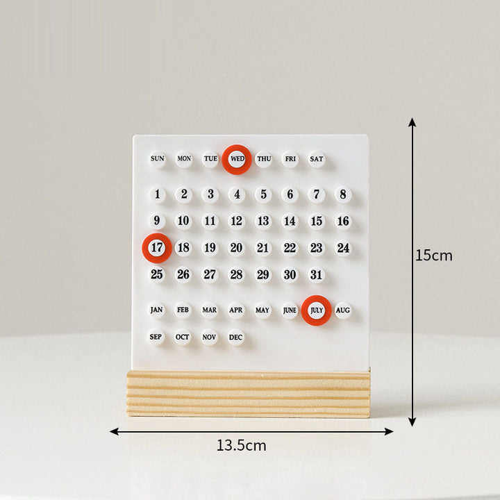 Perpetual Desk Calendar – Minimalist Wooden Desk Decor
