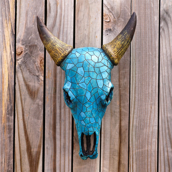 Bull Skull Wall Decor - Turquoise Western Statement
