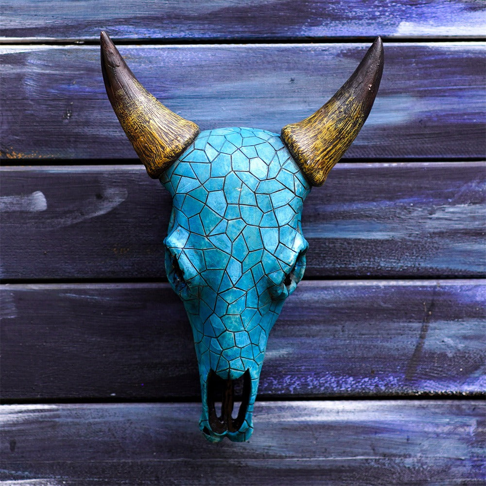 Bull Skull Wall Decor - Turquoise Western Statement