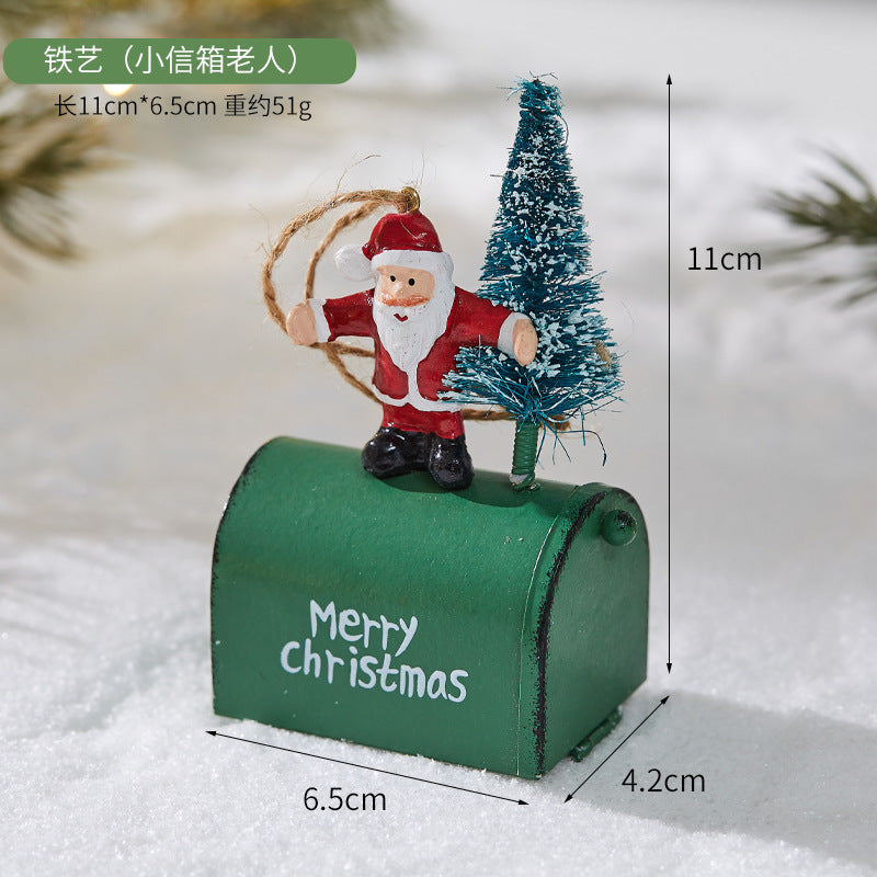 Vintage Iron Christmas Tree Ornaments, 7-Piece Set