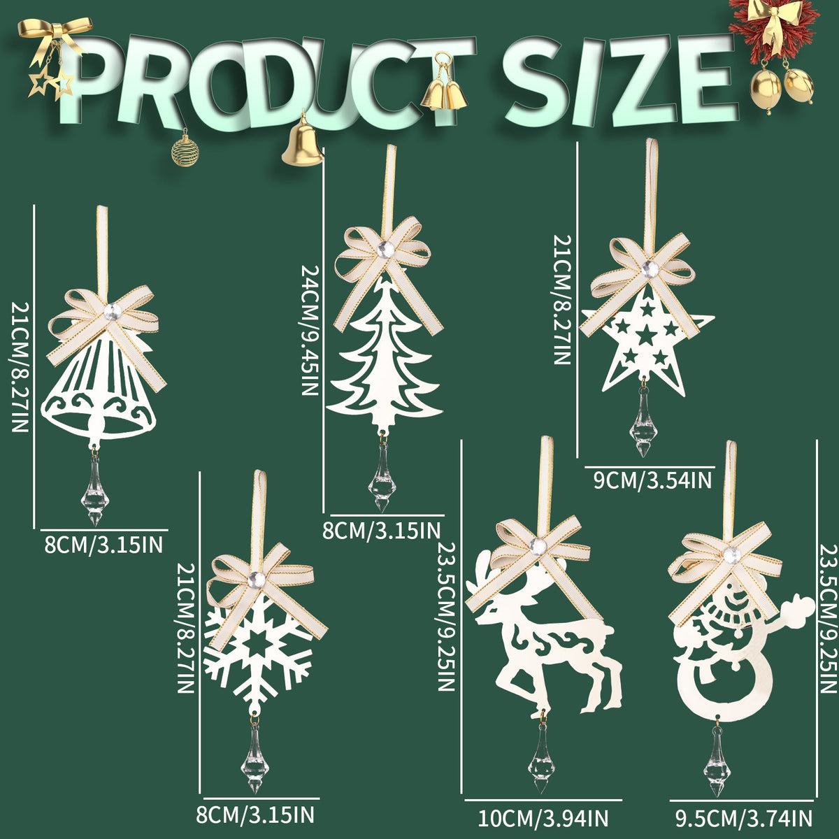Christmas Tree Ornaments With Elegant Crystal Sparkle