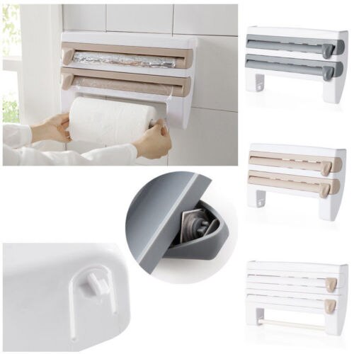 Wall Mount Cling Film and Foil Dispenser with Towel Holder