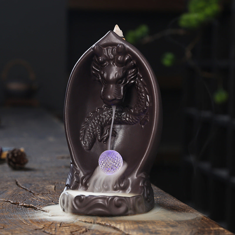 Backflow Incense Burner With Dragon LED Mood Lighting