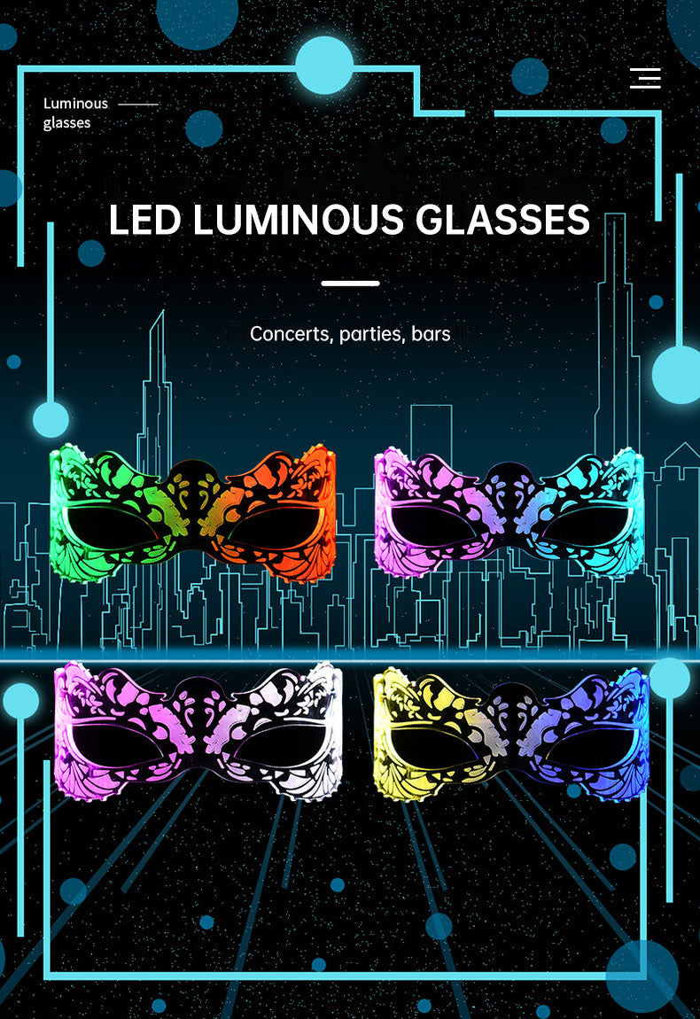 LED Party Glasses: Color-Changing Neon Cosplay Mask